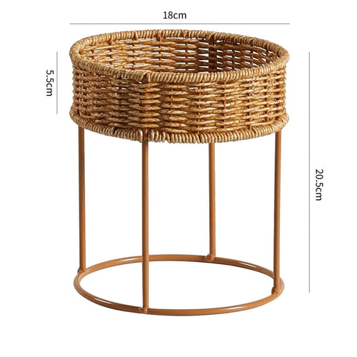 Unisex Moderne planteholder med flettet kurv og metallramme Luvikno