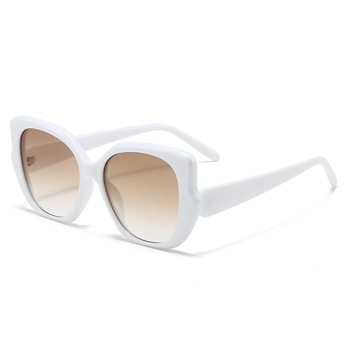 Damer oversized moderne solbriller med buet ramme Luvikno