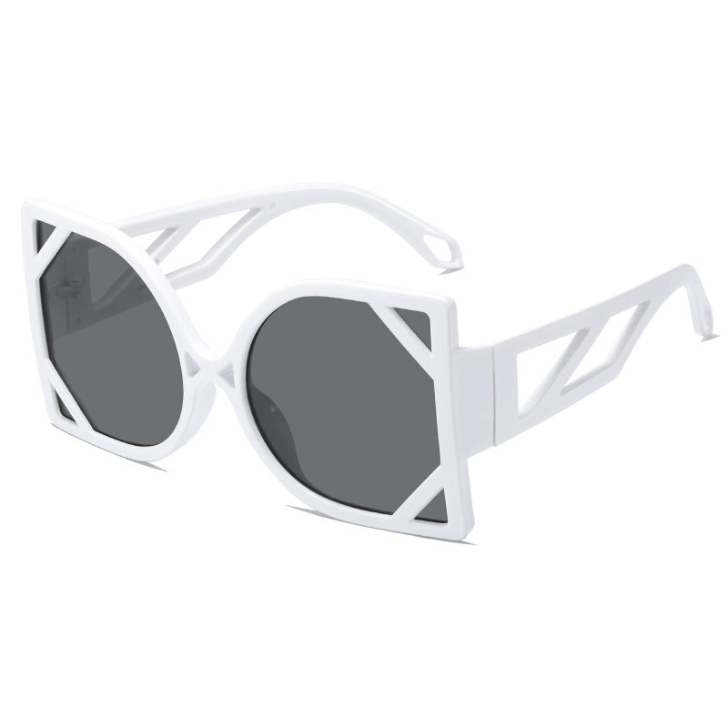 Dame geometrisk solbrille med eksklusiv design og UV-beskyttelse Luvikno