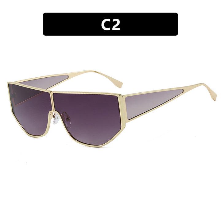 Dame trendy oversized solbriller med markant geometrisk design Luvikno