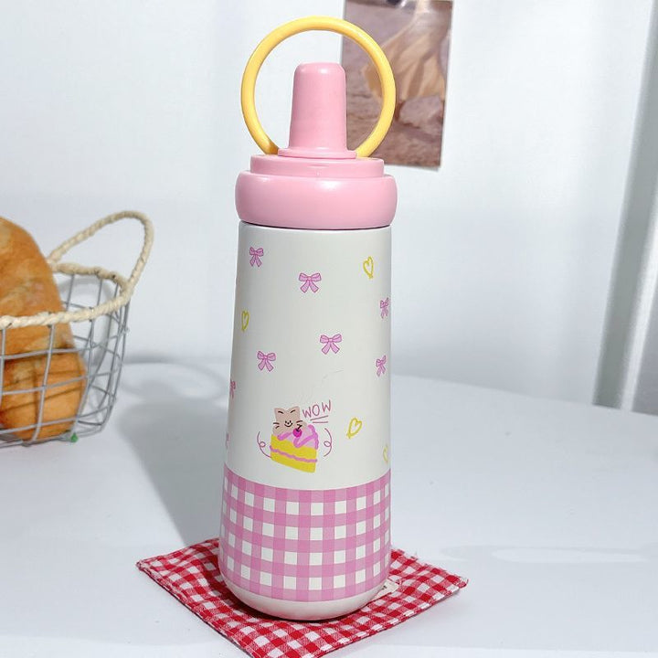 Damen stilvolle Trinkflasche mit elegantem Schleifenmotiv Luvikno