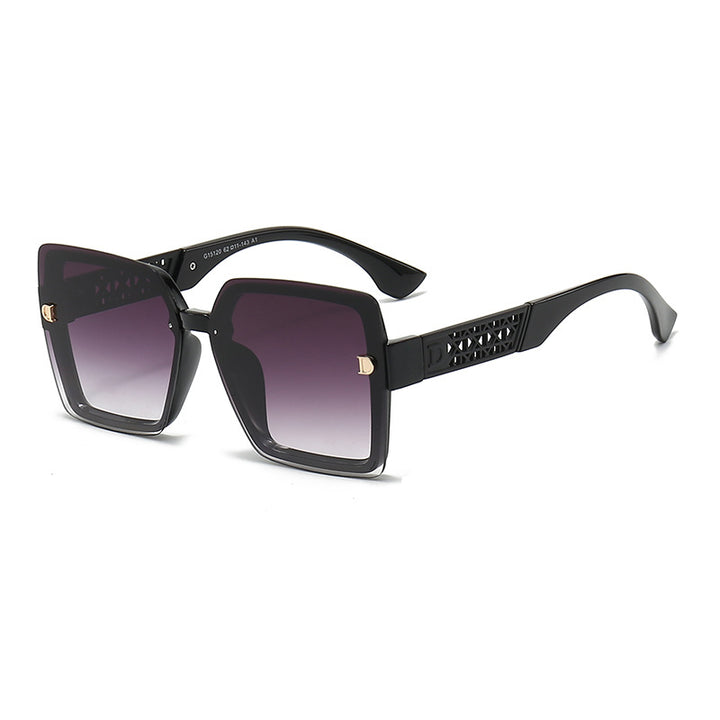 Dame moteriktig firkantet solbrille med robust ramme og UV-beskyttelse Luvikno