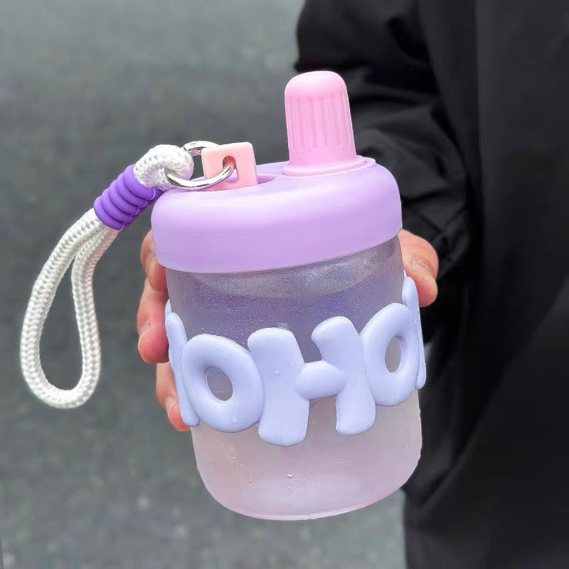 Damen lustige und praktische Wasserflasche mit integrierter Trageschlaufe Luvikno