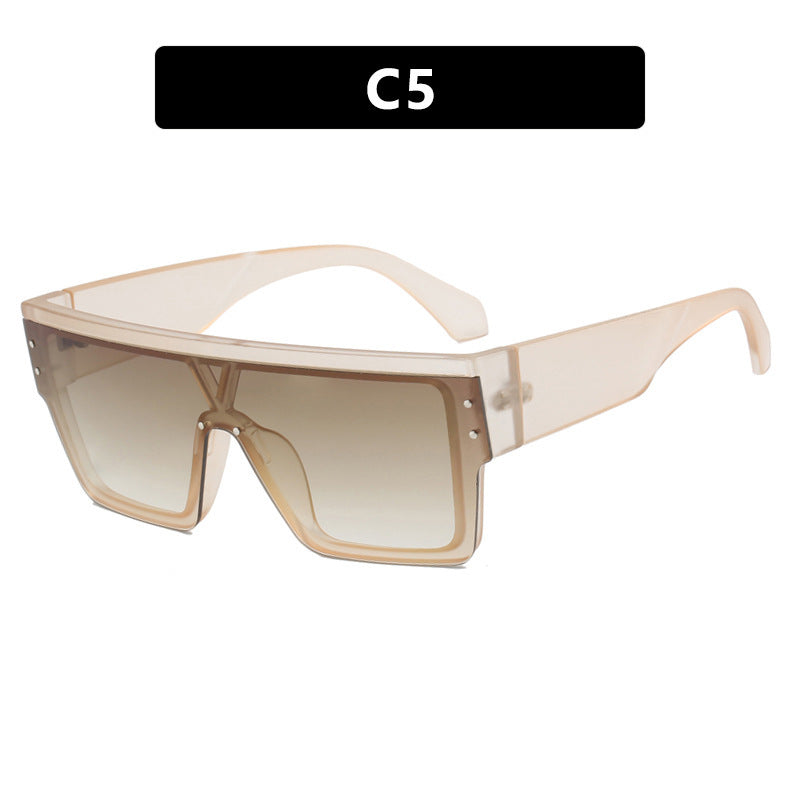 Dame futuristisk Oversized-solbrille med klare glass Luvikno