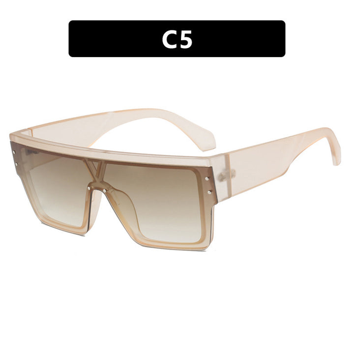 Dame futuristisk Oversized-solbrille med klare glass Luvikno