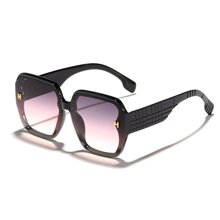 Damer moteriktig solbrille med kvadratisk ramme og trendy glass Luvikno
