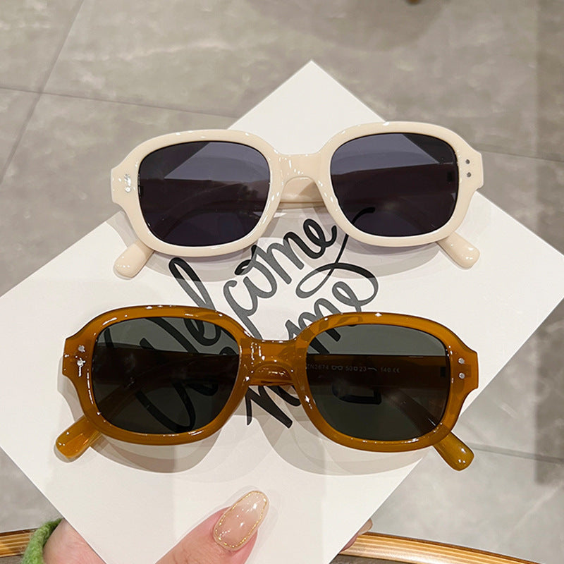 Damen modische solbrille med stor, firkantet ramme Luvikno