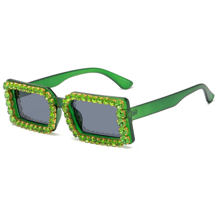 Dame moteriktig solbrille med glitrende rammedekorasjon Luvikno