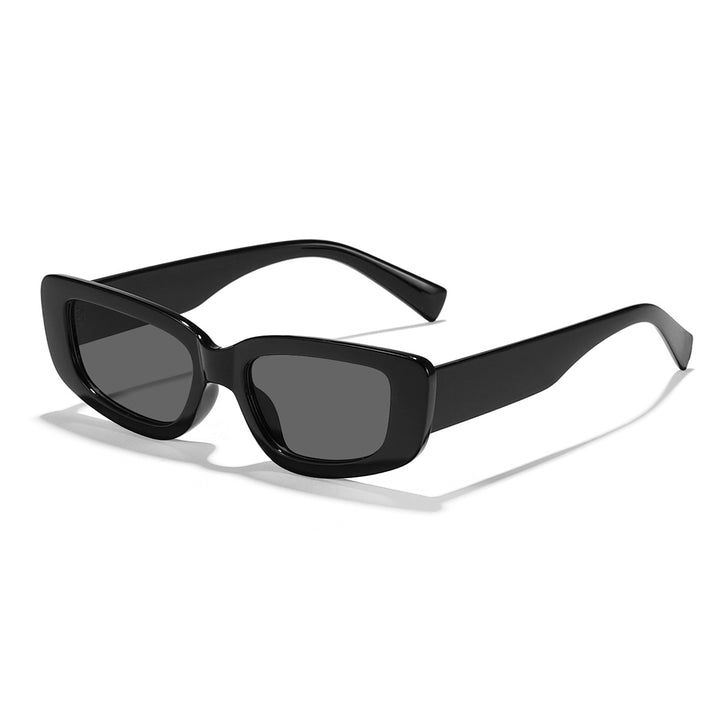 Damer moteriktig Cat-Eye solbrille med bred plastikkramme og UV-beskyttelse Luvikno