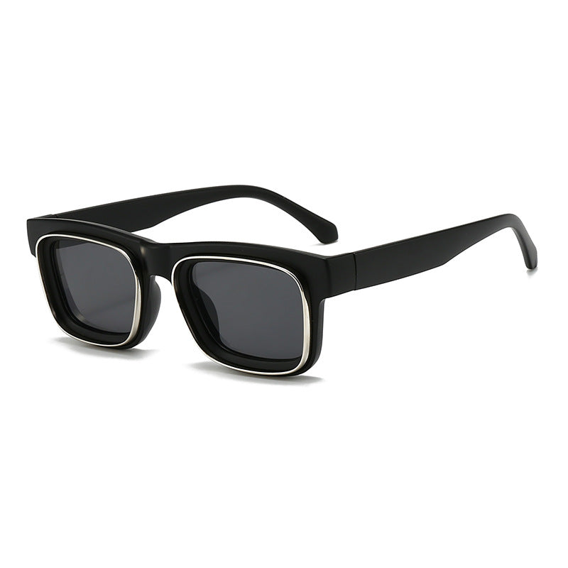 Dame moteriktig firkantet solbrille med kontrasterende ramme Luvikno