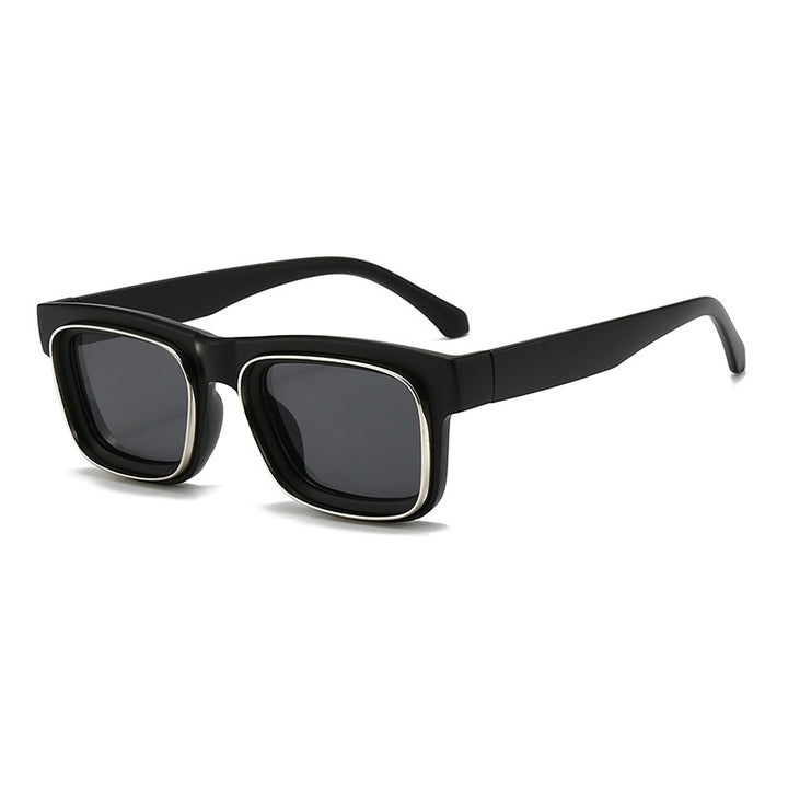 Dame moteriktig firkantet solbrille med kontrasterende ramme Luvikno