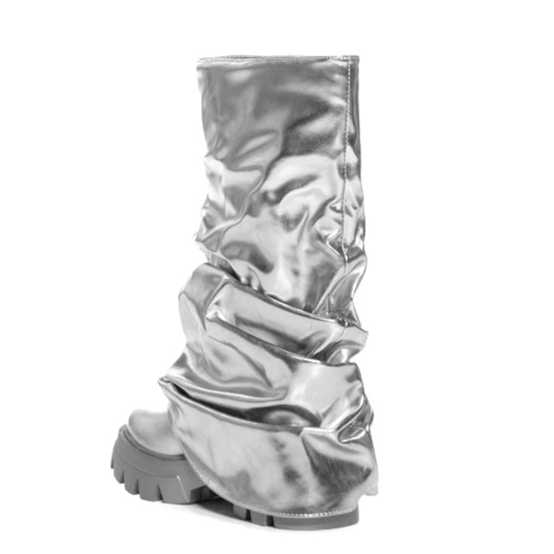 Femme Slouchy Metallic Yli-polvi-saappaat Luvik