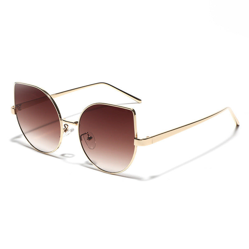 Dame Cat-Eye solbriller med polariserte linser og elegant metalramme Luvikno