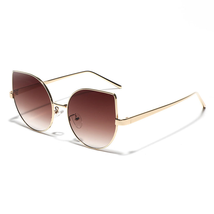 Dame Cat-Eye solbriller med polariserte linser og elegant metalramme Luvikno