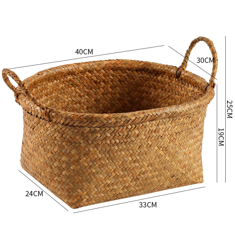 Unisex Naturfiber oppbevaringskurv med bred kant Luvikno
