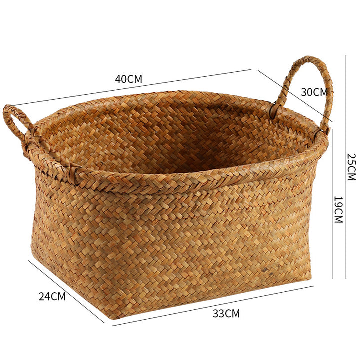 Unisex Naturfiber oppbevaringskurv med bred kant Luvikno