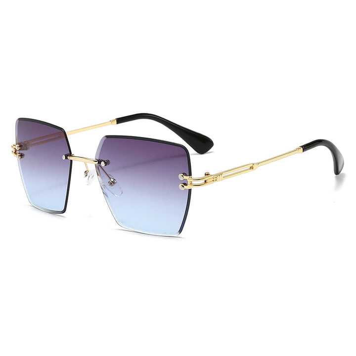 Dame moteriktig solbrille med stilistisk kvadratisk ramme Luvikno