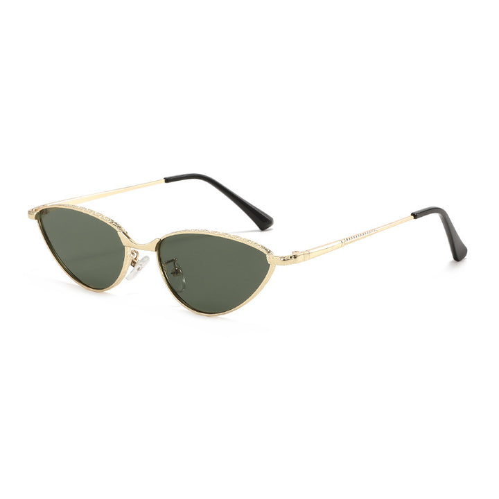 Dame Cat-Eye solbriller med rhinestones ramme og beskyttende linser Luvikno