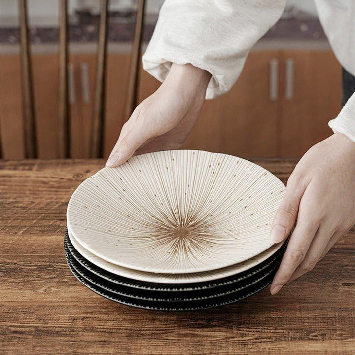 Håndlagde japanske Mino Ware keramiske rynkede tallerkener | Luvikno