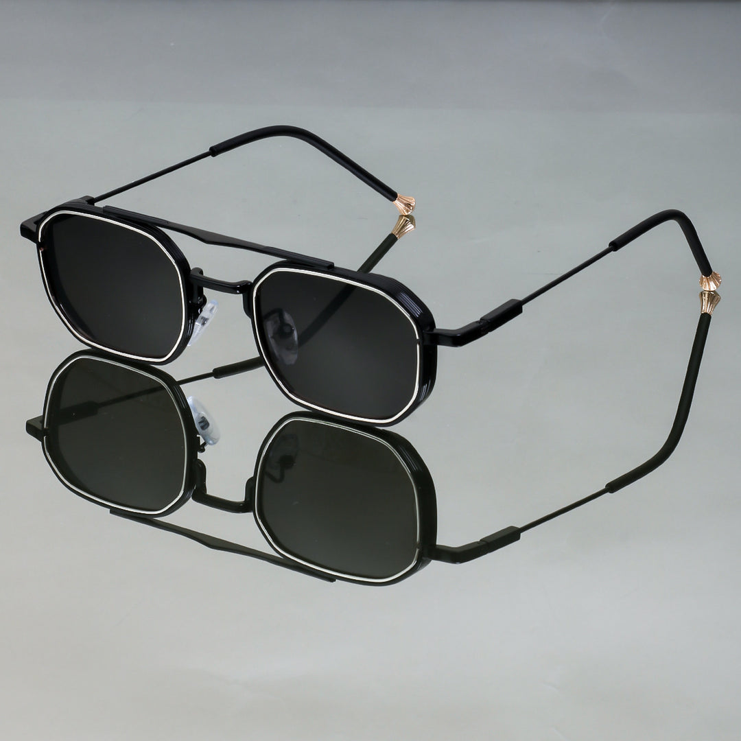Dame Designer solbrille med elegant metallisk ramme Luvikno