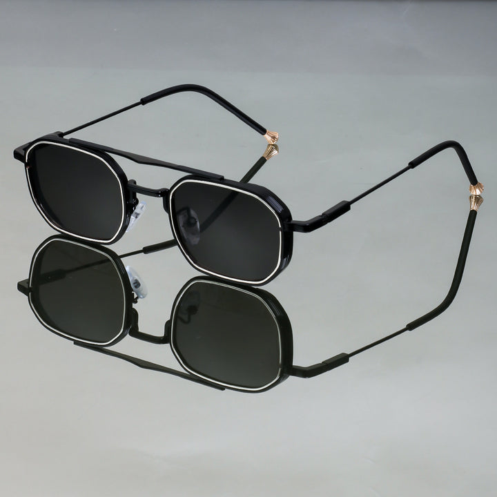 Dame Designer solbrille med elegant metallisk ramme Luvikno