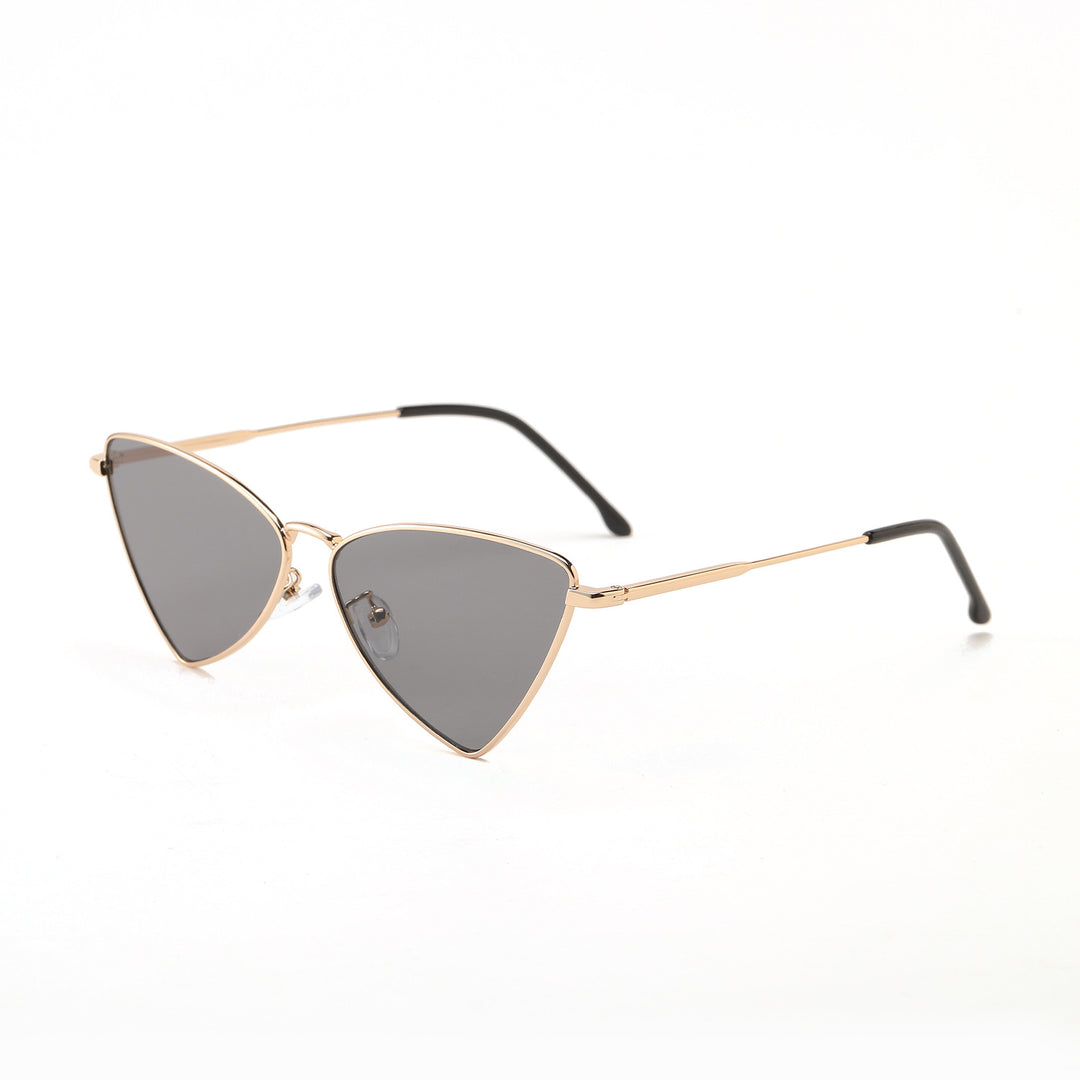 Dame trendy Cat-Eye solbriller med gullige detaljer Luvikno