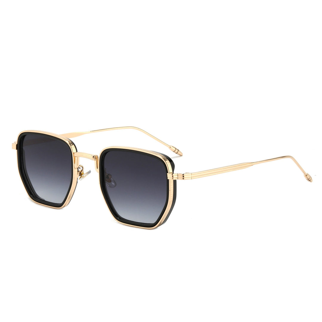 Dame Kvadratisk Designer Solbrille med moderne Metallramme Luvikno