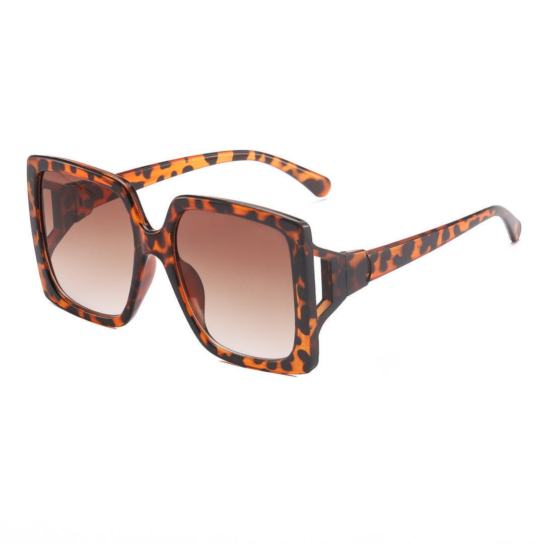 Dame modische oversized solbrille med gradient-innfatninger Luvikno