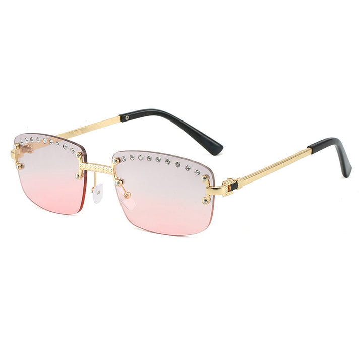 Dame elegant solbrille med glitrende krystallakenter Luvikno