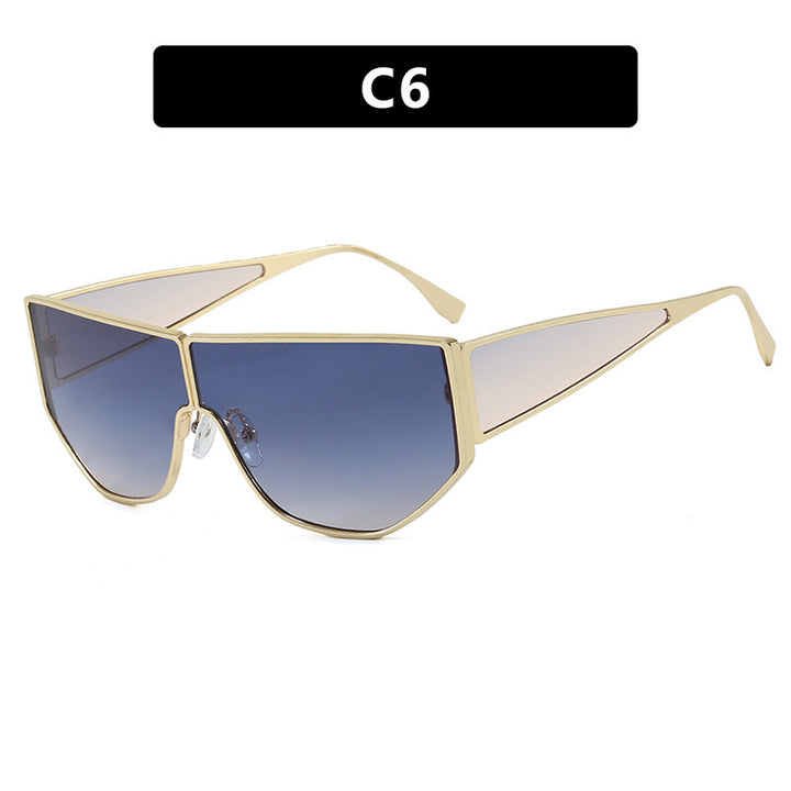 Dame trendy oversized solbriller med markant geometrisk design Luvikno