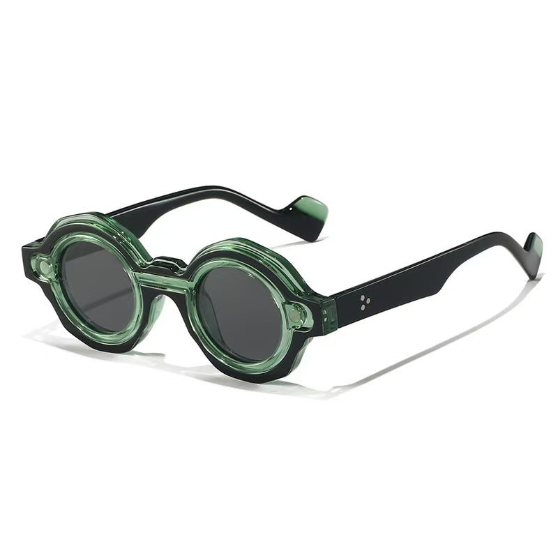 Damer moterik solbrille med unikt runddesign Luvikno