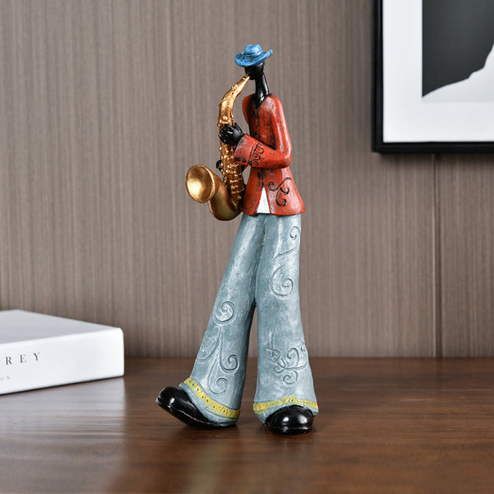 Resin Jazz Band Figurine - Vintage Music Decor Statue | Luvikno