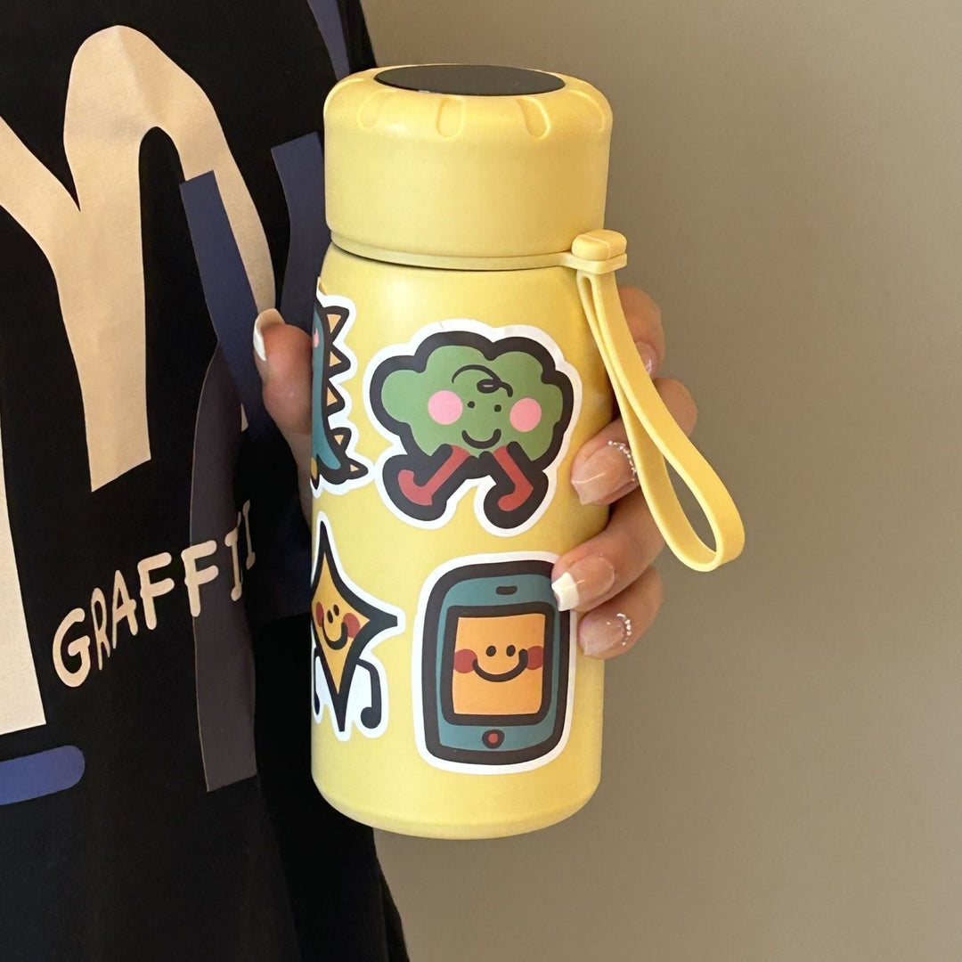 Damen stilvolle Wasserflasche mit witzigen Aufklebermotiven Luvikno