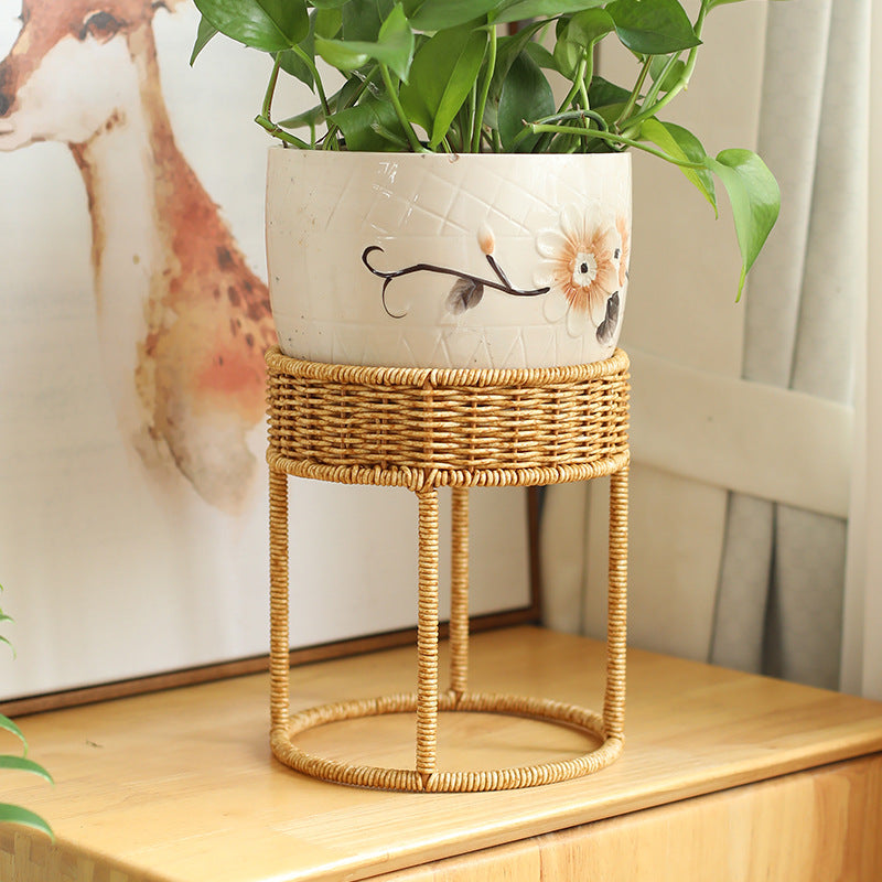 Unisex Moderne planteholder med flettet kurv og metallramme Luvikno