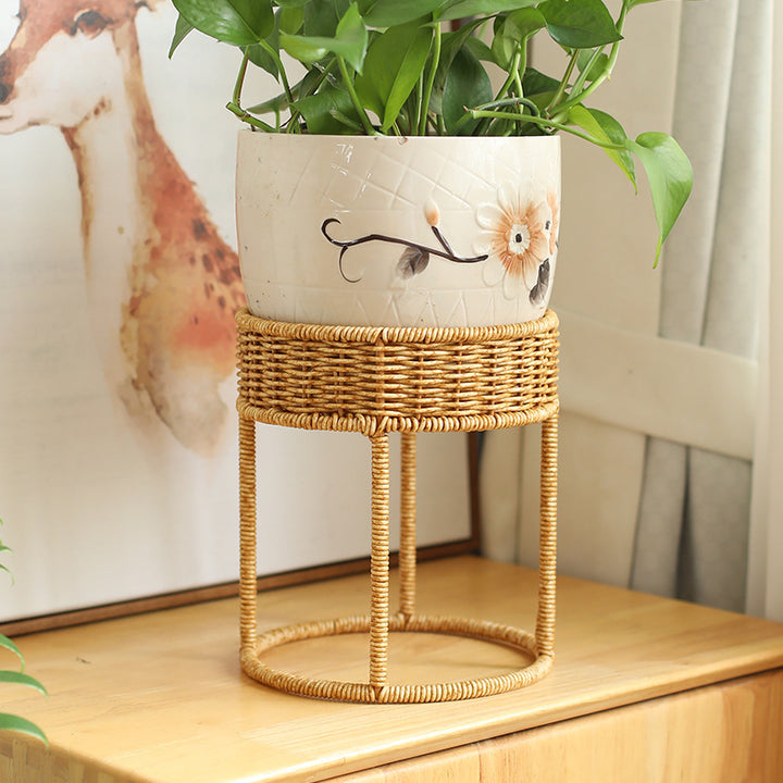 Unisex Moderne planteholder med flettet kurv og metallramme Luvikno