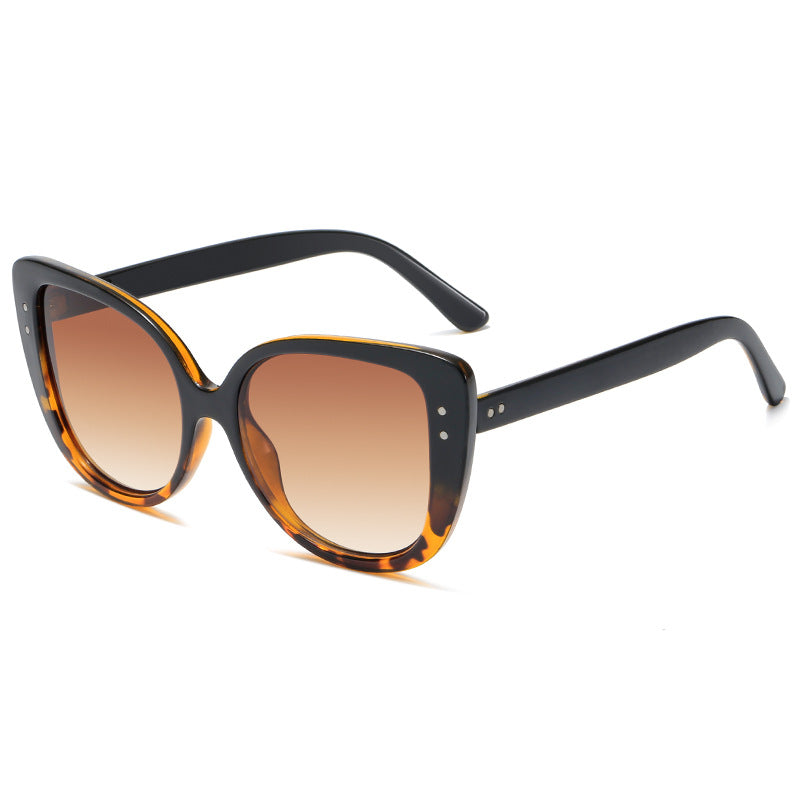 Damer glamorøs oversized solbrille med elegant gjennomsiktig ramme Luvikno