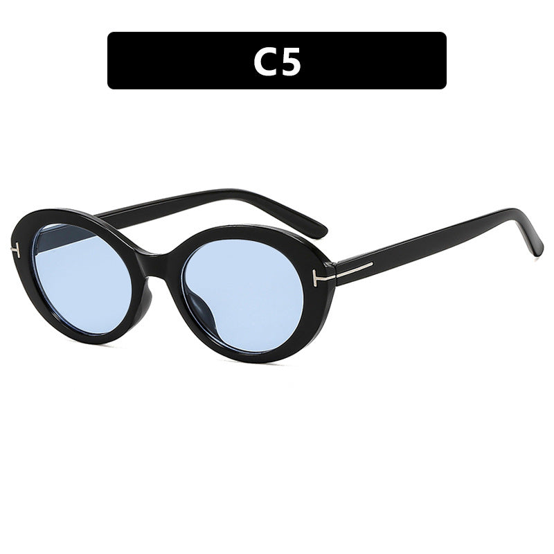 Dame moteriktig solbrille med innovativ oval ramme og UV-beskyttelse Luvikno