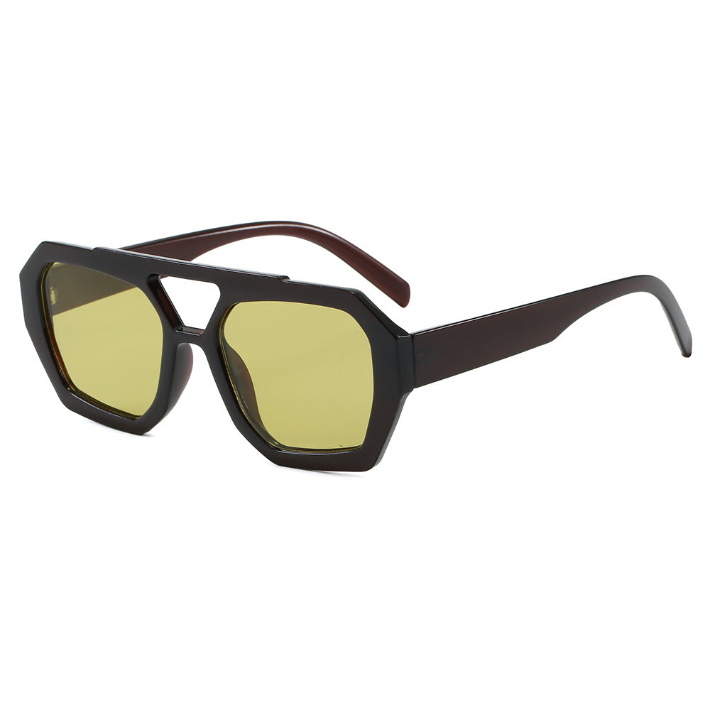 Dame geometrisk solbrille i ekstravagant design Luvikno