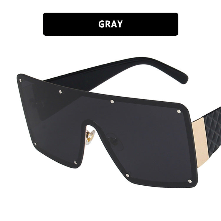 Dame geometrisk oversized solbrille med gradientlinser Luvikno