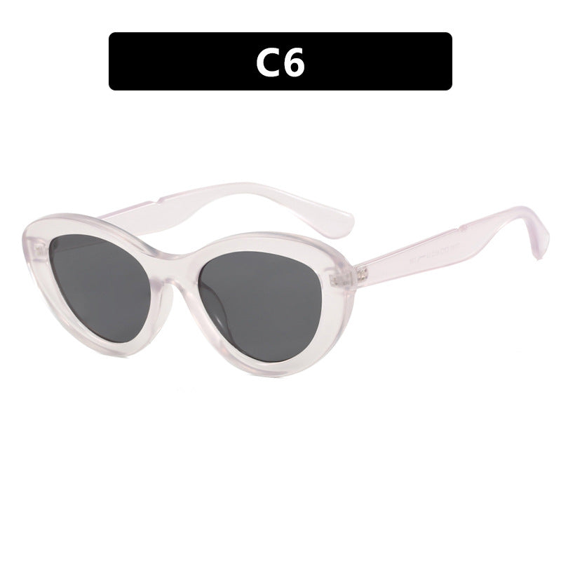 Dame Cat-Eye solbriller med stilfull plastramme og polariserte glass Luvikno
