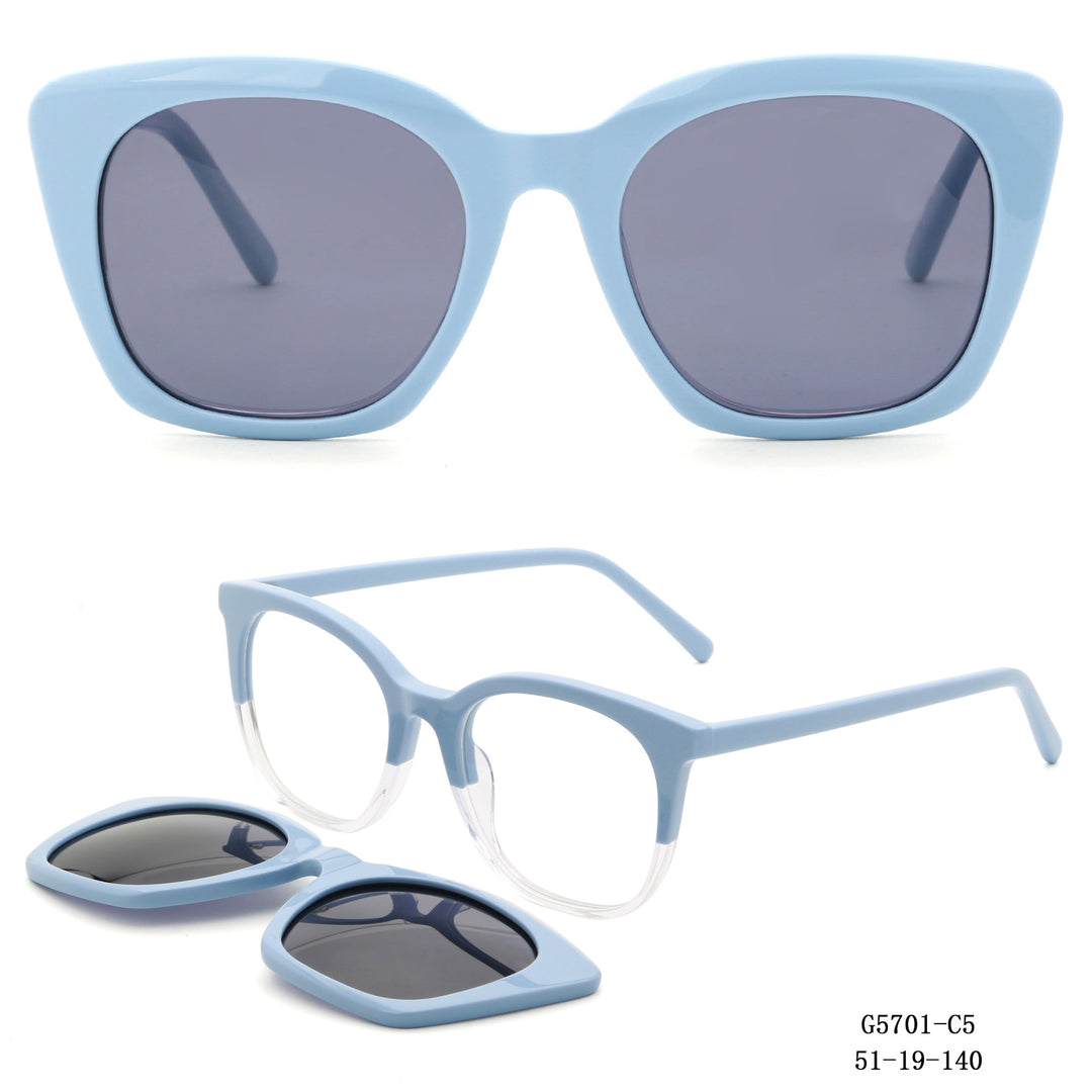 Dame retro-inspirert solbrille med avtagbare glass Luvikno