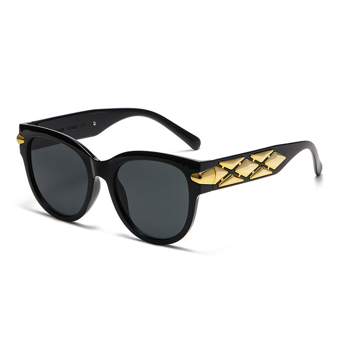 Dame designer solbrille med innovativ, detaljert ramme Luvikno