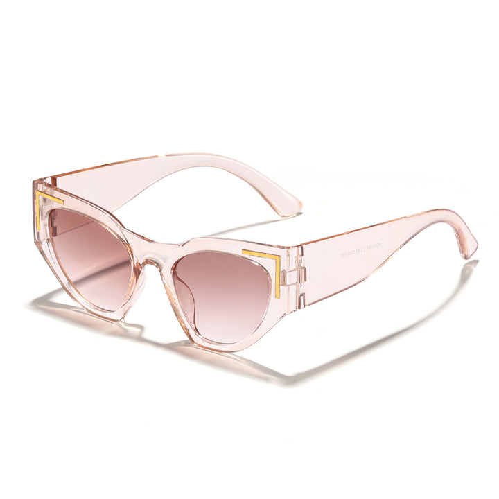 Dame kreativ Cat-Eye solbriller med transparent ramme og brune glass Luvikno
