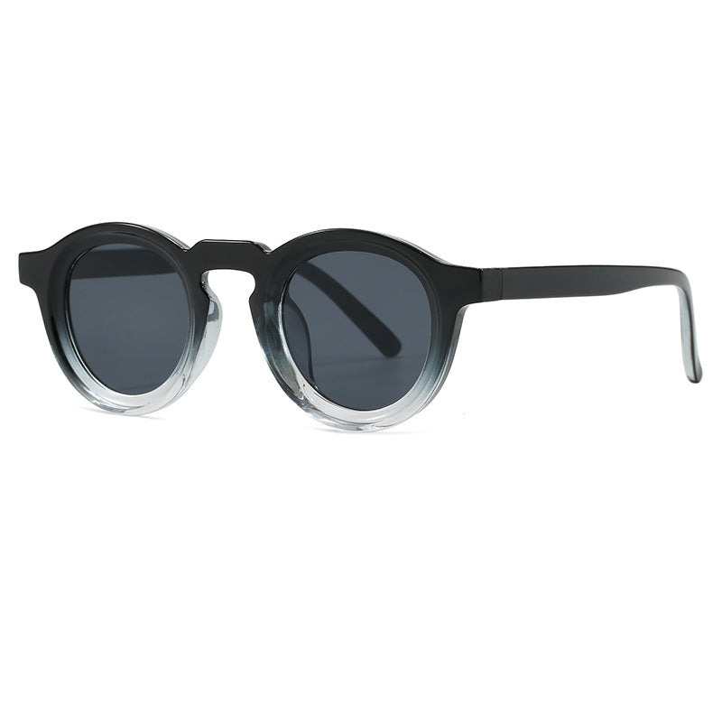 Damer fashionable runde solbriller med transparent ramme og UV-beskyttelse Luvikno