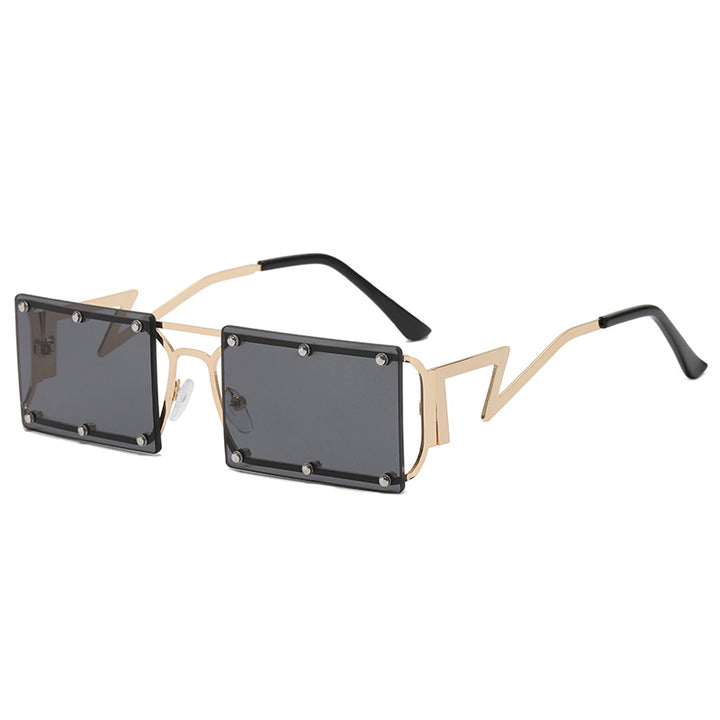 Dame ekstravagante oversized solbriller med geometrisk ramme Luvikno