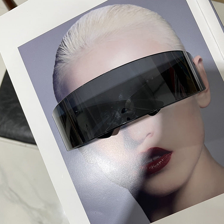 Damer futuristisk visir-lignende solbrille Luvikno