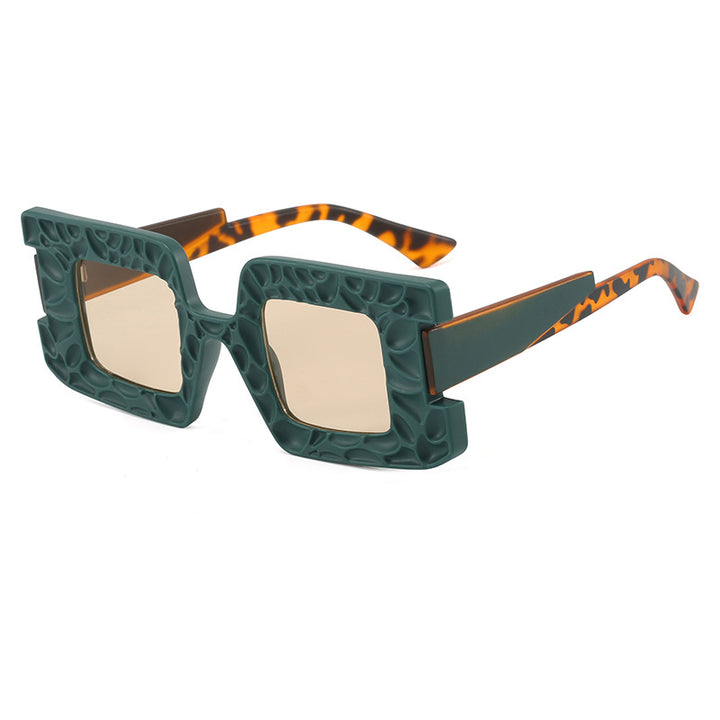 Dame oversized solbrille med strukturert ramme Luvikno