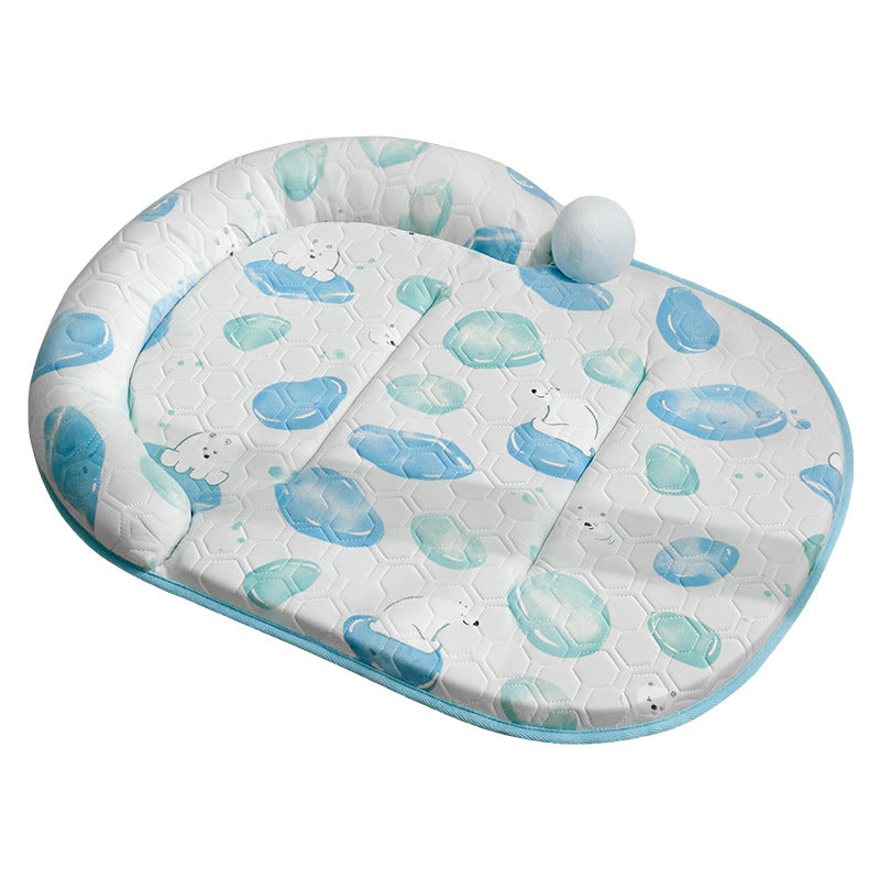 Unisex nan polstret babyspillmatte med hevet hodepute og sklisikker underside Luvikno