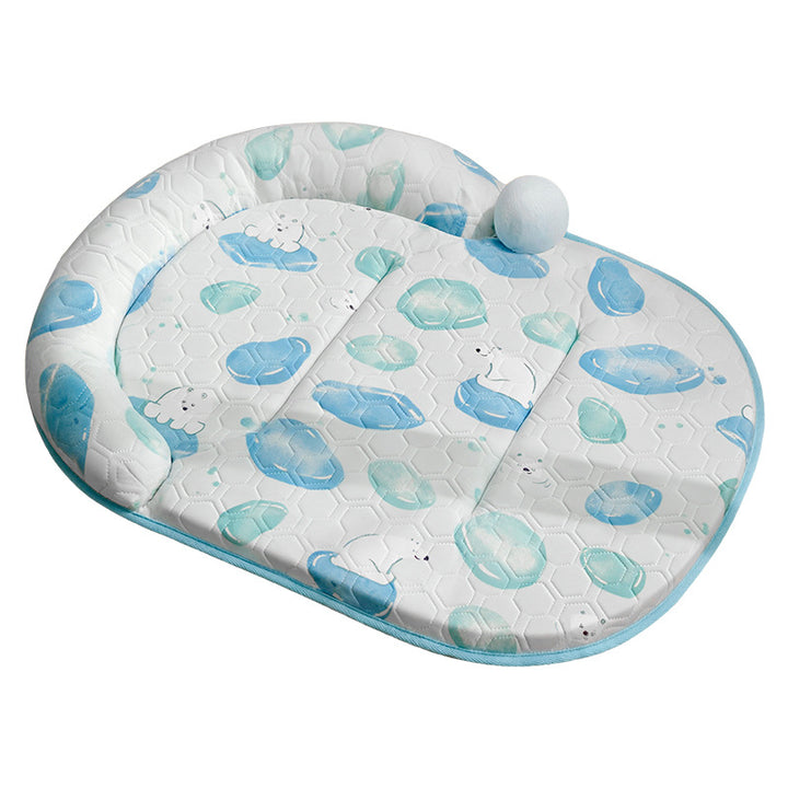 Unisex nan polstret babyspillmatte med hevet hodepute og sklisikker underside Luvikno
