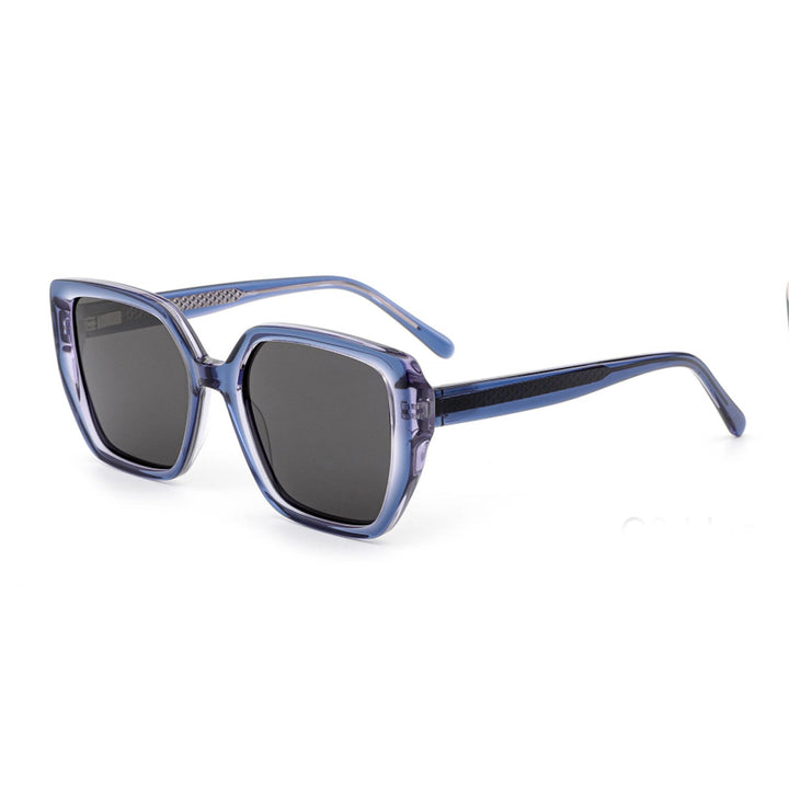 Dame stor firkantet solbrille med innovativ ramme og polarisert glass Luvikno